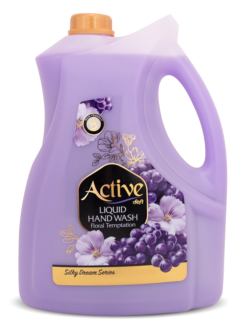 Жидкое мыло Active жемчуг парфюм цветочный соблазн Purple 3.75л 4ящ