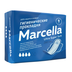 Ультратонкие женские гигиенические прокладки Marcella Super 10шт