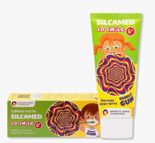 Зубная паста SILCAMED Детская BUBBLE GUM 6+ 65г