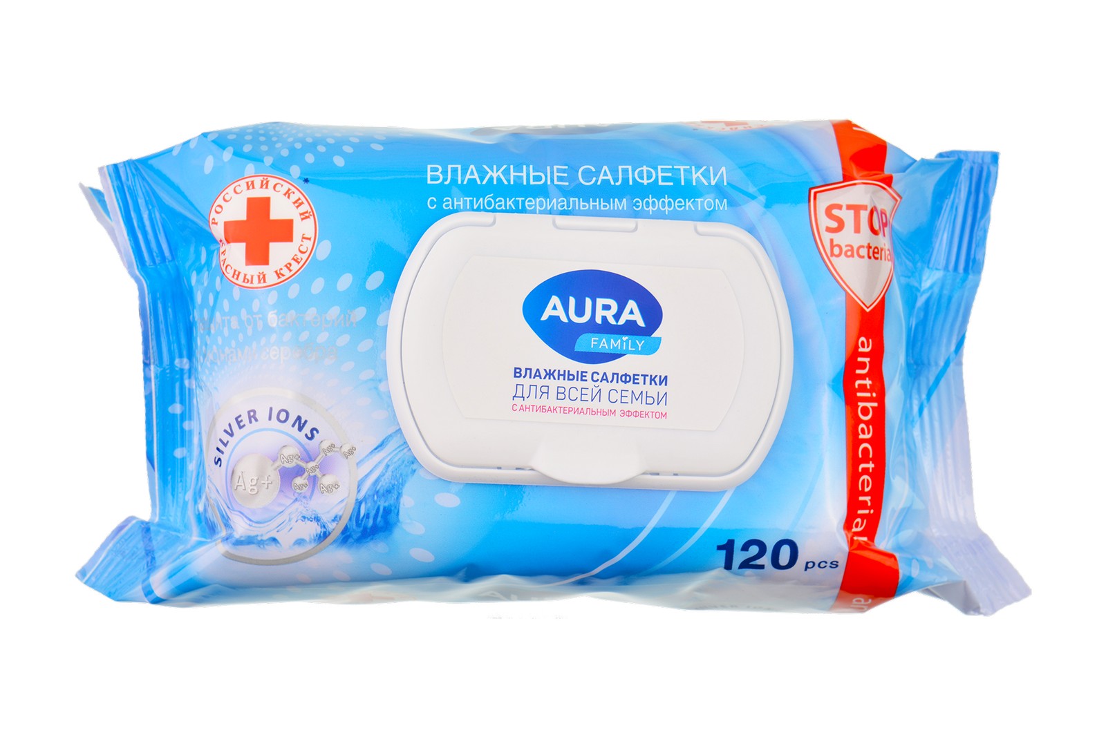 Салфетки влажные AURA 120шт 12ящ