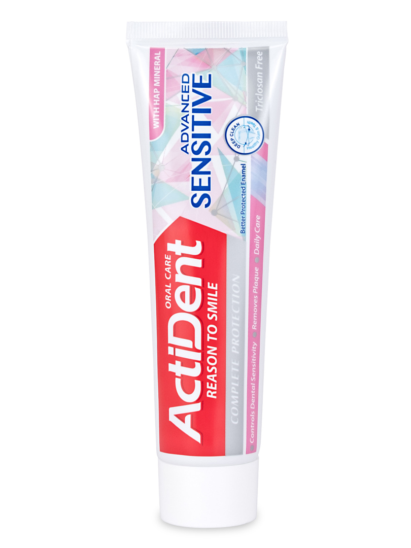 Зубная паста ActiDent Чувствительных зубов Sensitiv 130г  48ящ