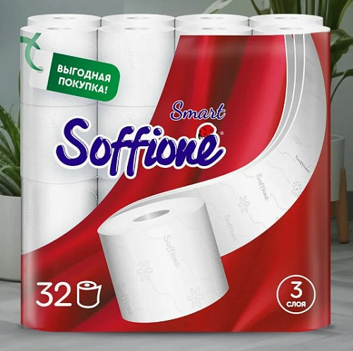 Т.Бумага Soffione Smart 3сл 32рул 4бл в уп 