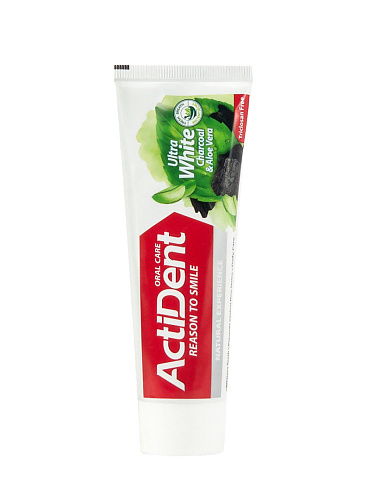 Зубная паста ActiDent Уголь и Алоя вера 100г 12шт 48ящ
