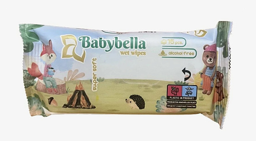 Салфетки влажные турция Bebybella 15шт 36уп 288ящ
