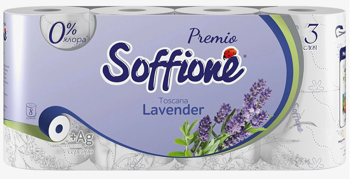 Т.Бумага Soffione Premio 3сл 8рул 5бл в уп 